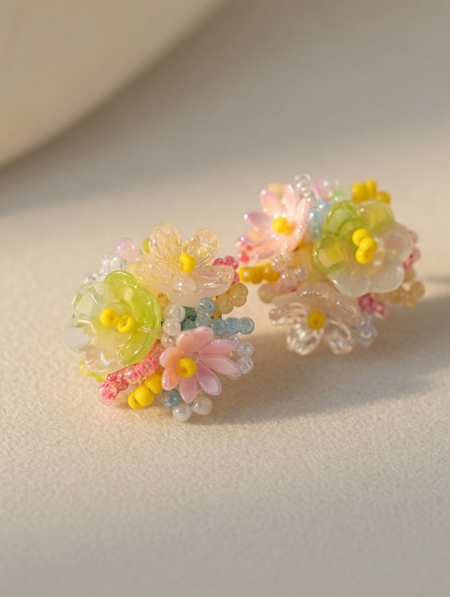 Gardenia Bloom Stud Earrings