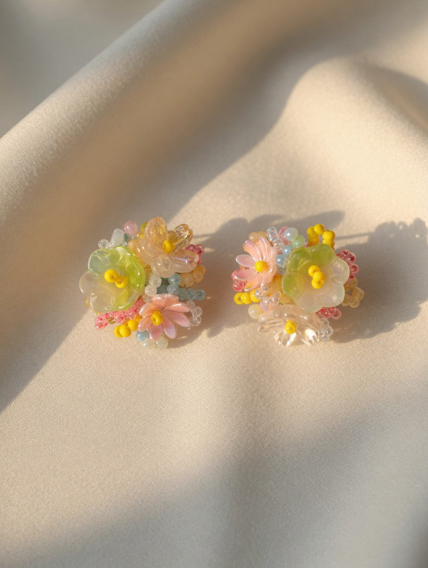 Gardenia Bloom Stud Earrings