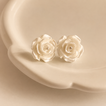 Pearl Rose Studs ( Pre-order)