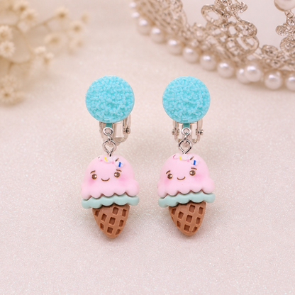 Children’s clip on dangling earrings
