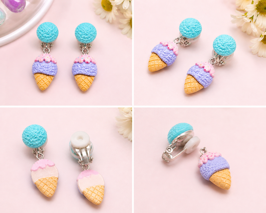 Children’s clip on dangling earrings