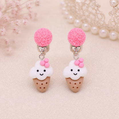 Children’s clip on dangling earrings