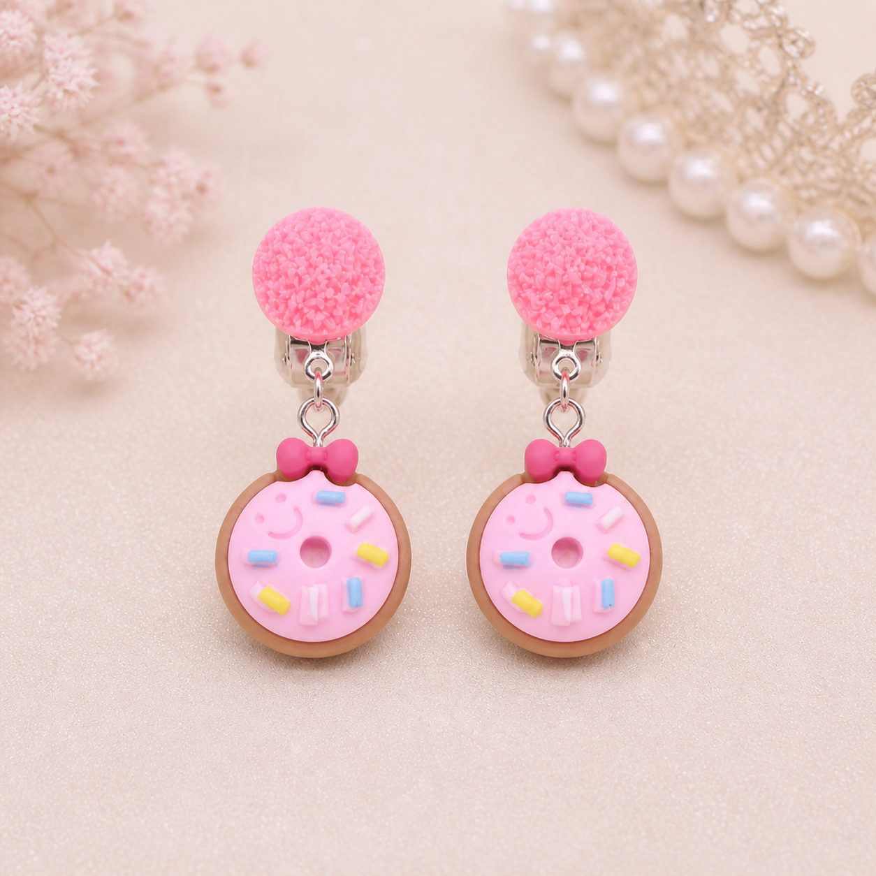 Children’s clip on dangling earrings