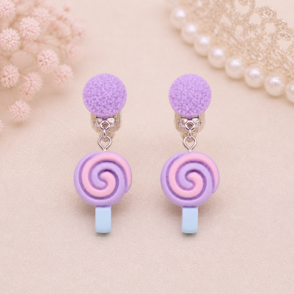 Children’s clip on dangling earrings